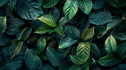Fototapeta premium Lush and vibrant foliage captured in striking detail, revealing the mesmerizing patterns of nature