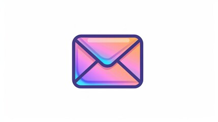 Fototapeta premium Icon of an envelope, representing email on white background.