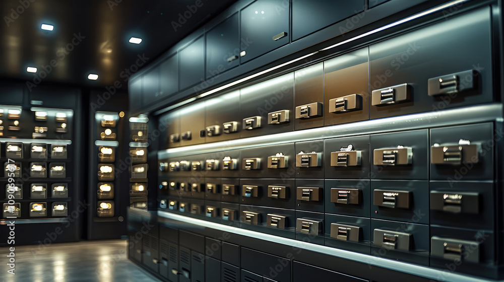 Poster a high-end display of premium key garages and key safes.