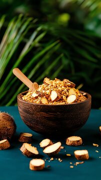 Surinamese bojo with cassava, dense rainforest and river landscapes of Suriname