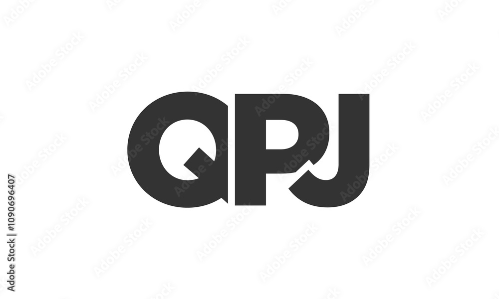 Fototapete QPJ logo design template with strong and modern bold text. Initial based vector logotype featuring simple and minimal typography. Trendy company identity.