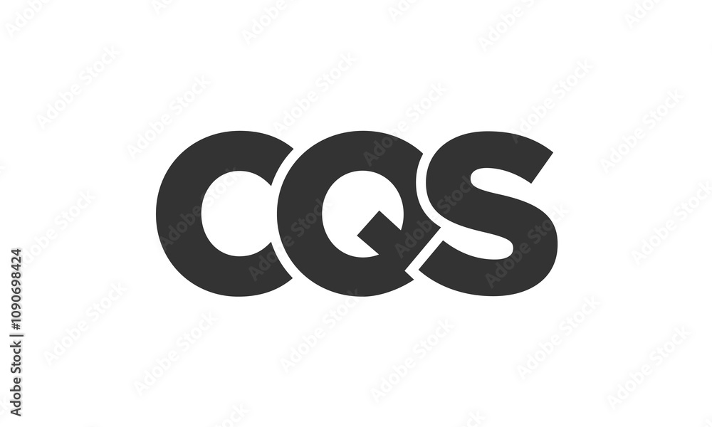 Poster cqs logo design template with strong and modern bold text. initial based vector logotype featuring s