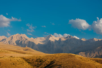 Fototapeta premium Aladaglar National Park. Cloudy mountain landscape. Transmountain trips. Trekking Aladaghlar. Turkey..