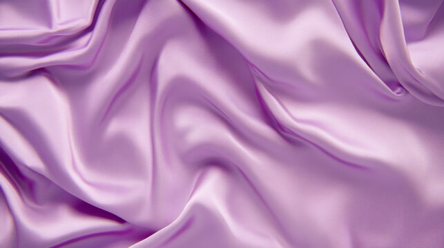 Purple satin fabric folds with smooth texture, abstract background