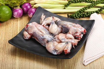 Delicous fresh raw uncooked frog