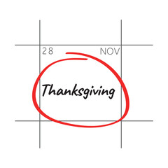 Obraz premium Thanksgiving, November - calendar date, icon, vector, sticker.