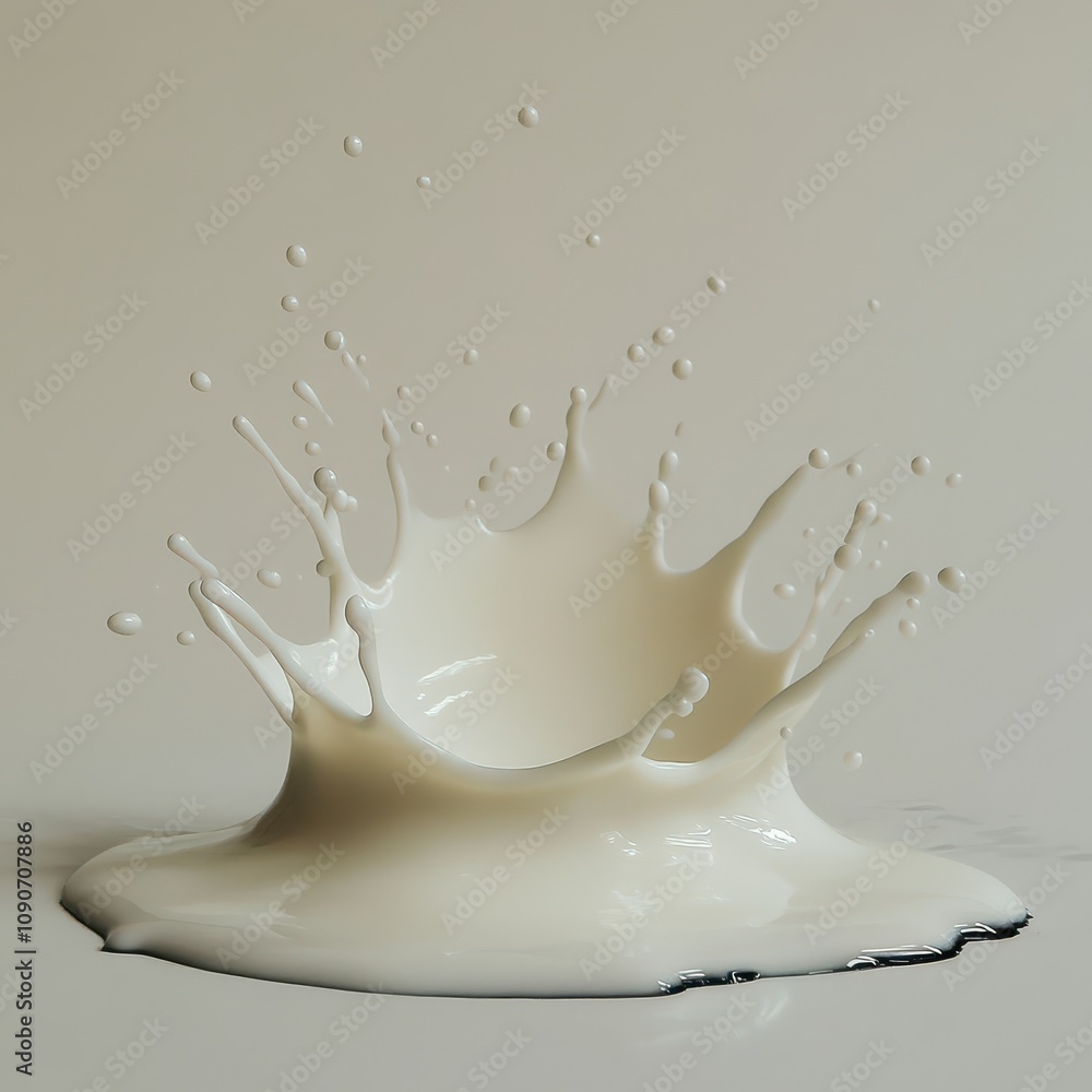 Poster a splash of milk creates an artistic and dynamic visual effect.
