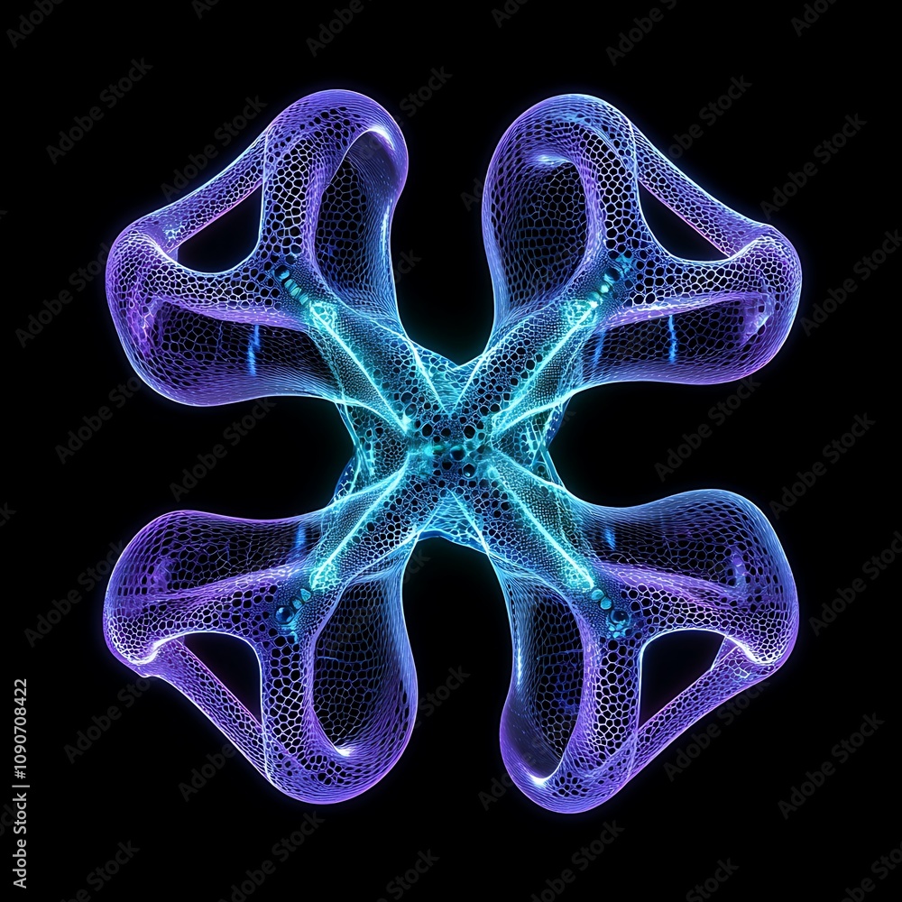 Poster abstract geometric structure with flowing shapes and vibrant colors for innovative backgrounds and d