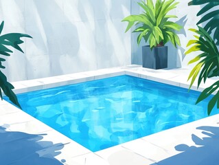 Fototapeta premium Canvas pool illustration for web and mobile design applications