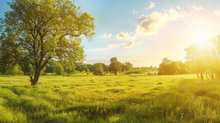 Obraz premium Sunny Meadow Landscape