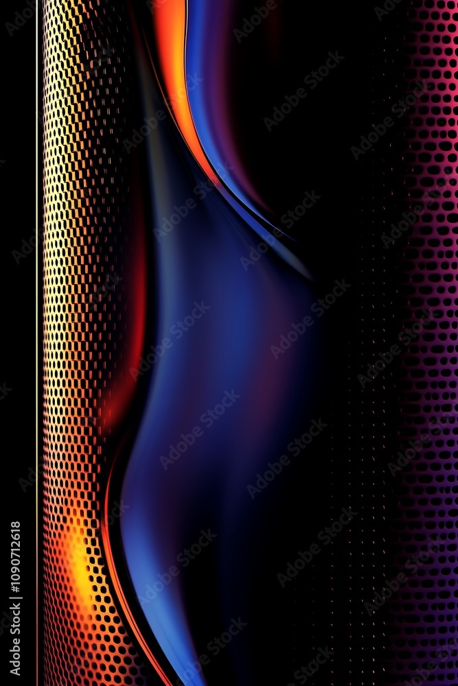 Aufkleber abstract texture with colorful flowing waves against dark background suitable for modern designs and