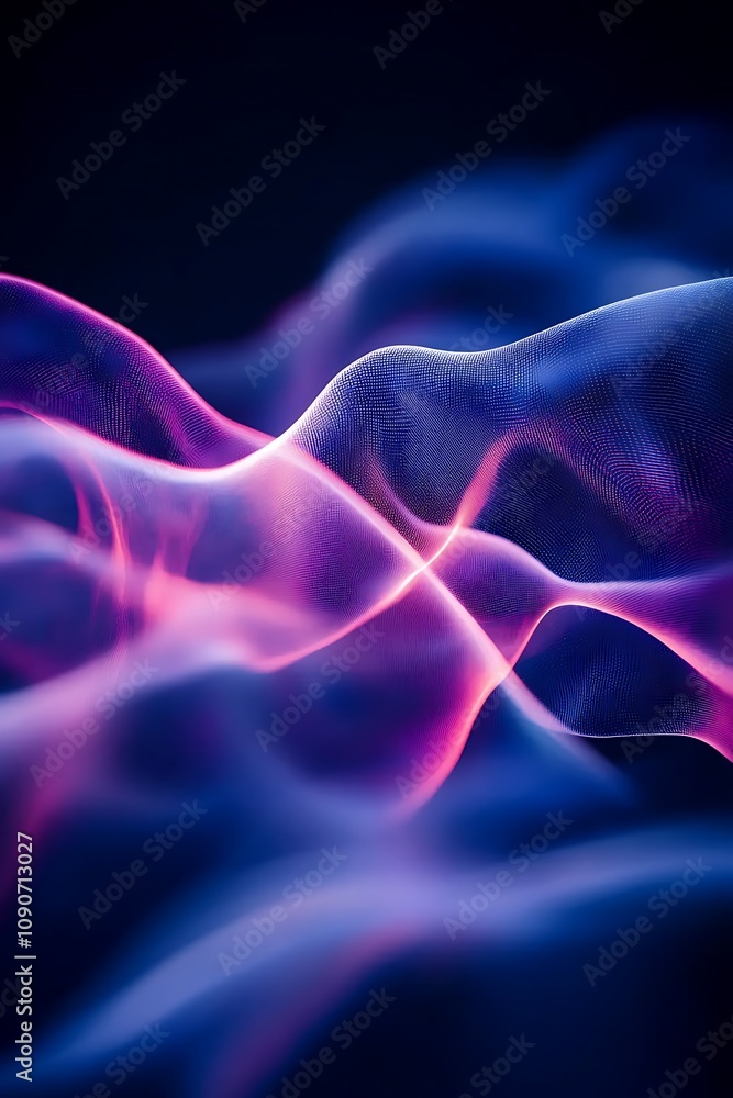 Poster abstract waves of light and color flowing in a dreamlike pattern creating an ethereal and mesmerizin