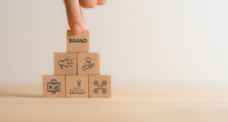 Branding, brand excellence concept. Creating, developing and maintaining a brand's identity and...