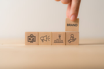 Branding, brand excellence concept. Creating, developing and maintaining a brand's identity and...