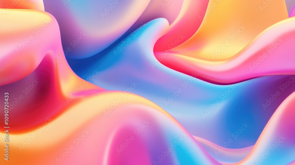 Poster dynamic pastel neon layers featuring a smooth futuristic gradient a modern design with a multicolor 