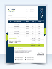 invoice minimal design template. Bill form business invoice accounting