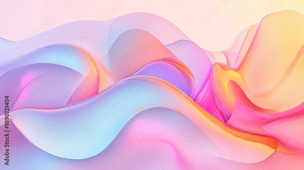 Poster dynamic pastel neon layers featuring a smooth futuristic gradient a modern design with a multicolor 
