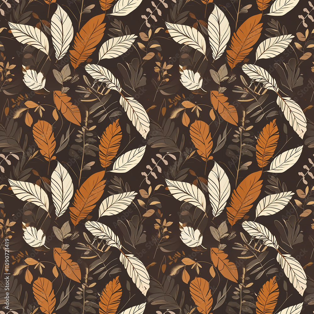 Poster vibrant autumn leaves create a beautiful pattern on a dark background