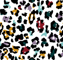 Seamless Pattern of Leopard Print in subdued 80's colours