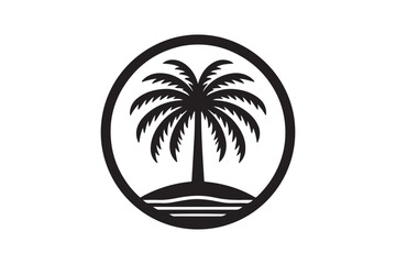 Obraz premium palm tree logo vector illustration isolated