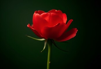 Obraz premium Isolated Red Carnation Flower Illuminated by Light