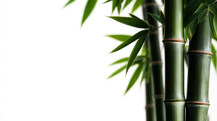 Obraz premium Bamboo forest background with green leaves and a tropical nature vibe
