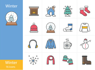 Cute Icons Set Winner colorful icons set, Vector and Illustration