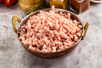 Homemade Raw pork minced meat