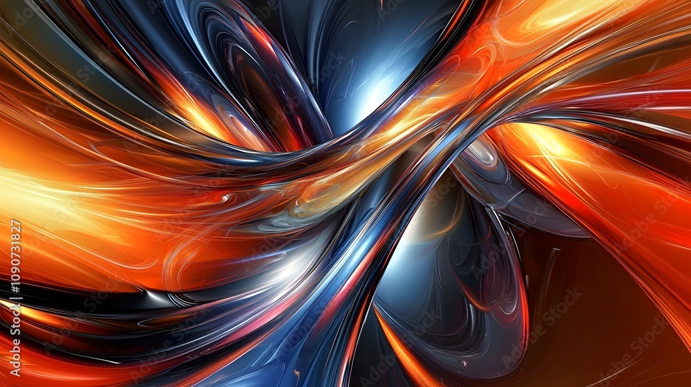 Leinwandbilder dynamic abstract swirl digital art vivid colors fluid environment close-up view creative concept for