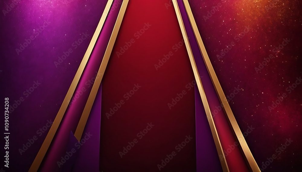 Poster abstract red background with gold wave design  A red and gold wave patterned background with a red and gold color scheme. 