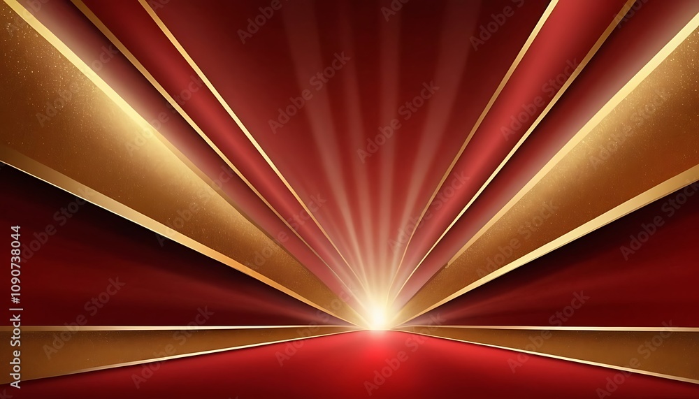 Poster abstract red background with gold wave design  A red and gold wave patterned background with a red and gold color scheme. 5