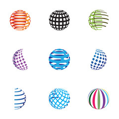 A set of Globe vector logos