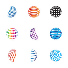 A set of Globe vector logos