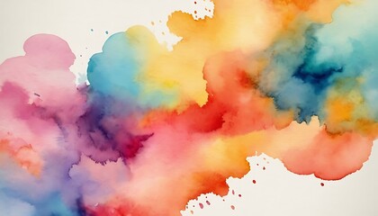 Fototapeta premium Abstract watercolor paint background illustration watercolor rainbow splash, rainbow splashes, spray-paint style, color field. Generative AI.
