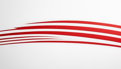 Fototapeta premium abstract white background with red wave Abstract red wave curve on white background, ideal for modern designs. Dynamic and fluid visual element for various creative projects.