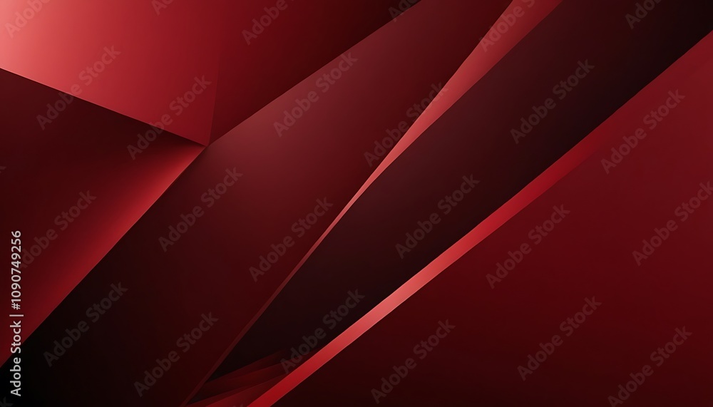 Poster abstract red geometric with black wave triangles overlapping layer paper cut style background.9