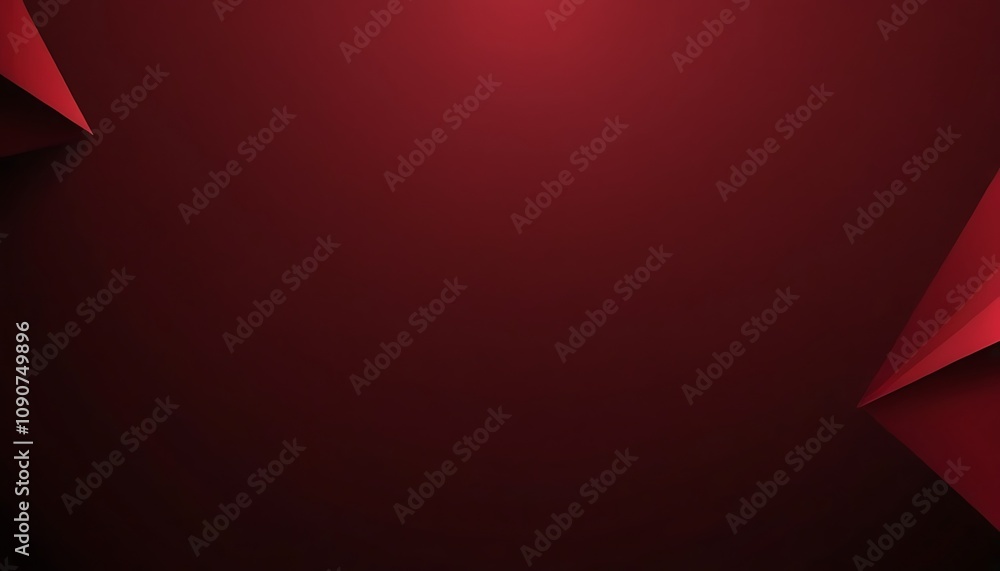 Aufkleber Abstract red geometric with black wave triangles overlapping layer paper cut style background.4