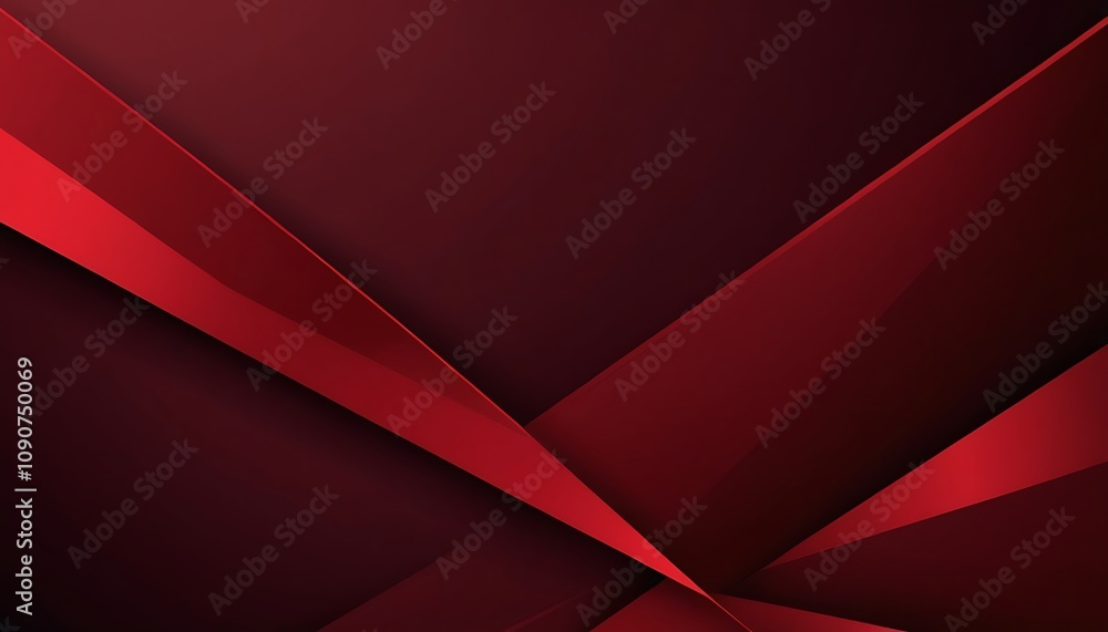 Poster abstract red geometric with black wave triangles overlapping layer paper cut style background.1