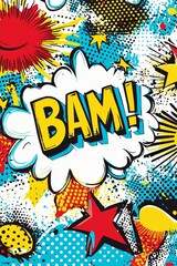 Fototapeta premium A vibrant, playful comic speech bubble with text 