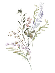 Watercolor winter bouquet