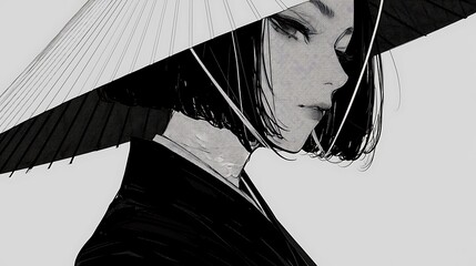 masked anime woman with samurai