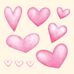 001 Pink colored hand drawn hearts.eps