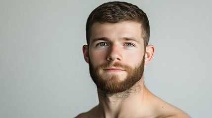 Naklejka premium Portrait of a Man with Beard and Blue Eyes
