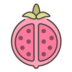 Pomegranate Fruit Filled Outline icon
