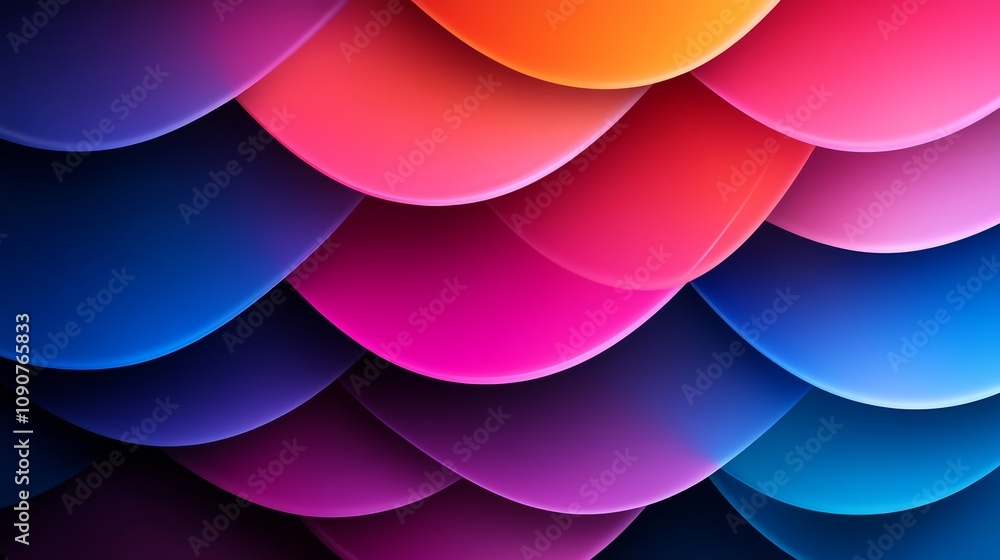 Poster colorful image of many different colored circles. the circles are arranged in a way that creates a s