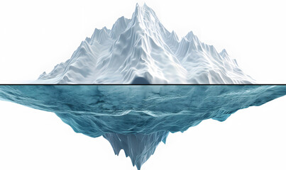 Obraz premium Massive iceberg isolated on white background