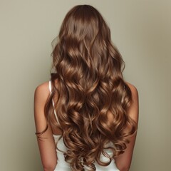 Fototapeta premium Long Wavy Brunette Hair