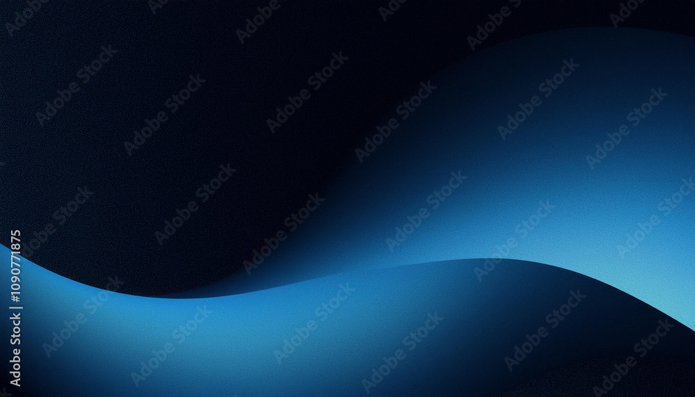 Poster grainy gradient background with dark blue glowing wave creates mysterious and atmospheric design. no