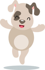 Cute puppy laughing happy isolated on white