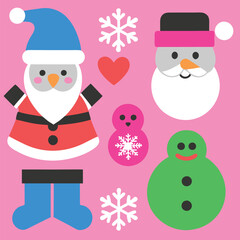 set of christmas elements